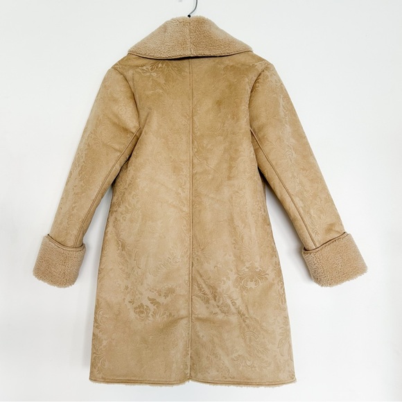 Soft Surroundings Misha long faux fur sheepskin shearling beige jacket overcoat - Picture 3 of 8